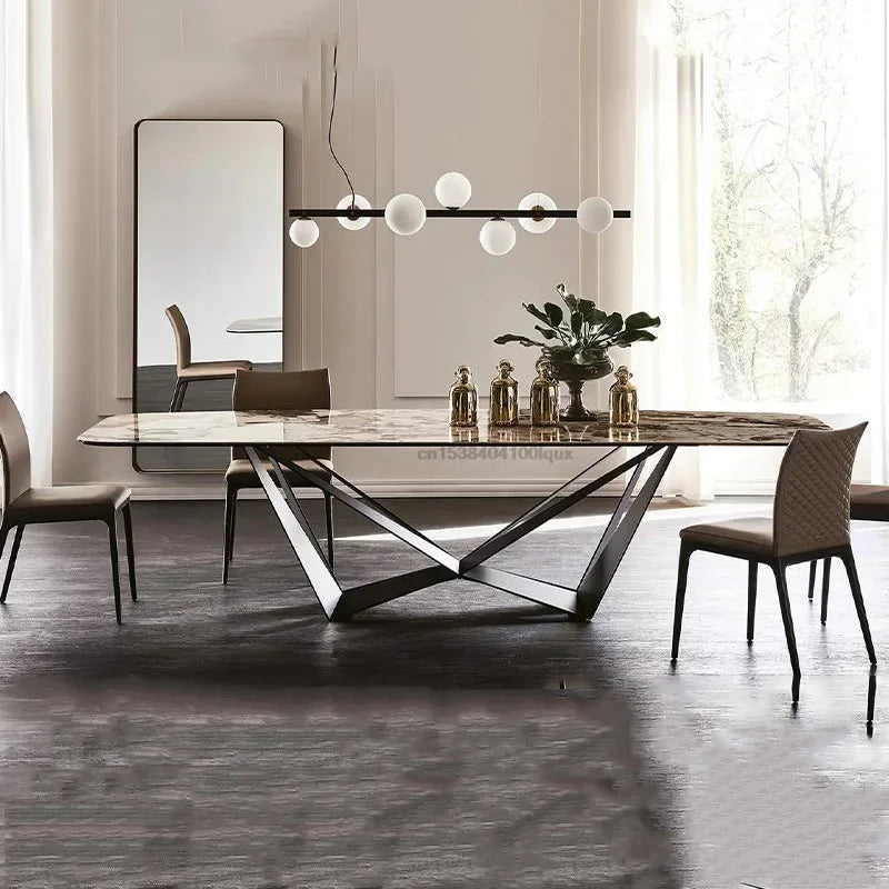 The Terrace Modern Marble Dining Room Table Set