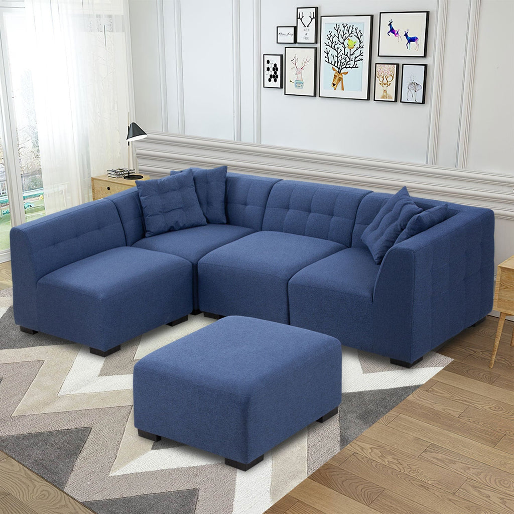 Darla Modern Sectional Sofa with Ottoman Combination