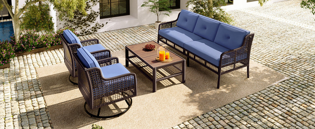 The Éclat 4-Piece Outdoor Patio Set with Swivel Chairs