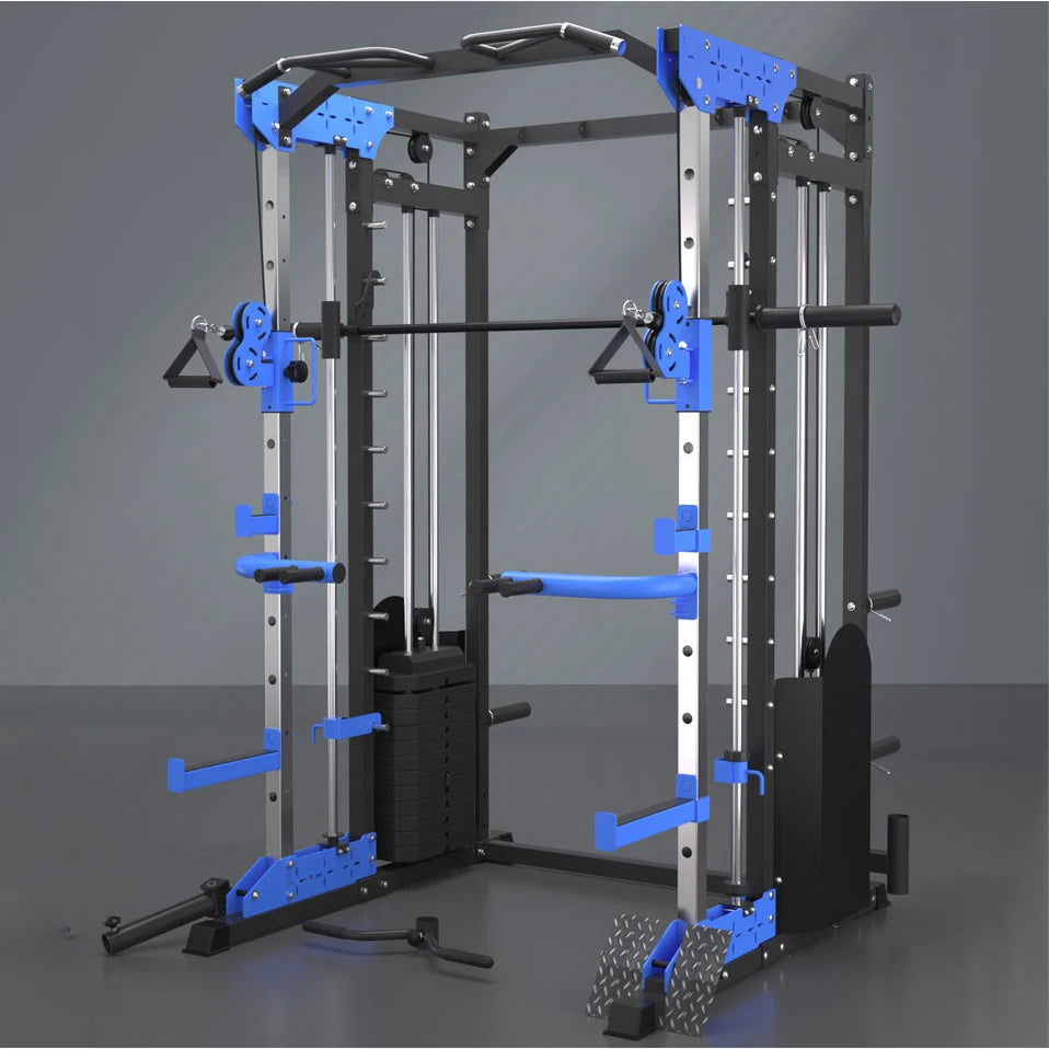 Multi-Function Station with Squat Rack and Smith Machine
