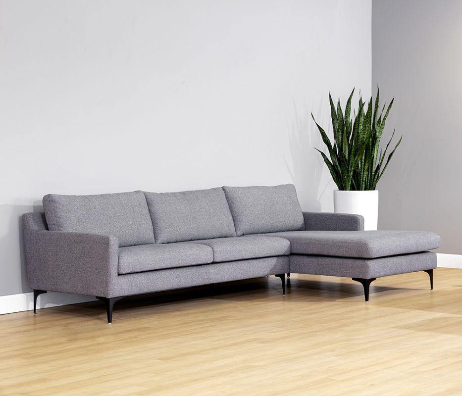 The Cova Andie Chaise Sofa Dark Grey