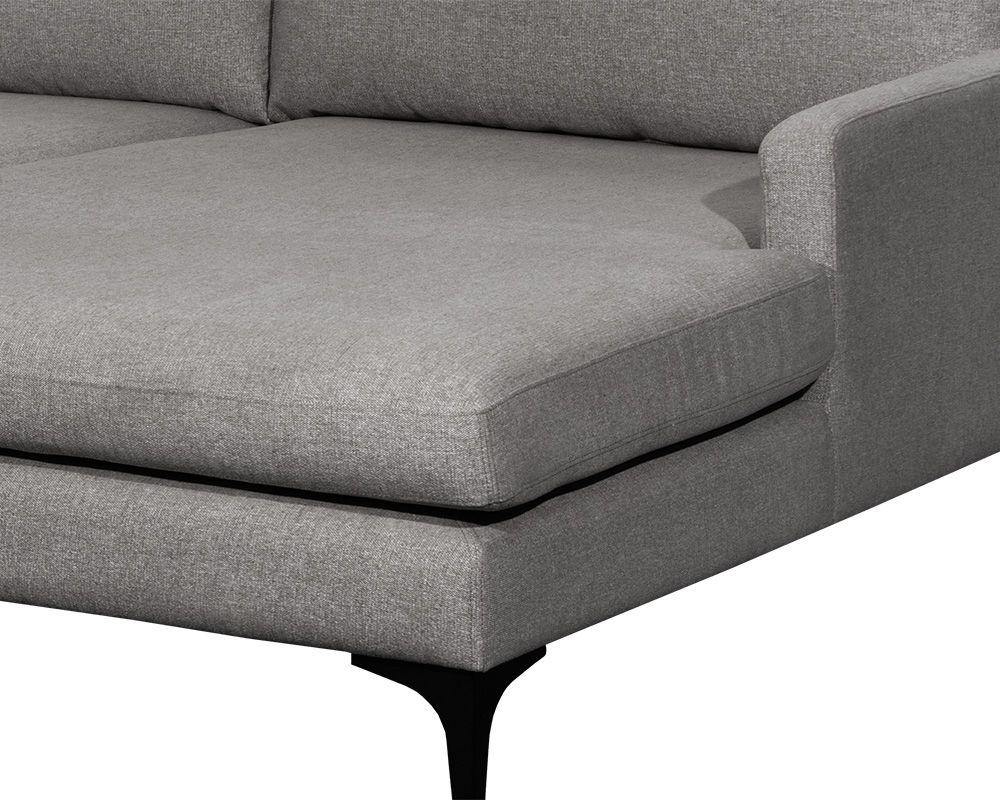 The Cova Andie Chaise Sofa Dark Grey