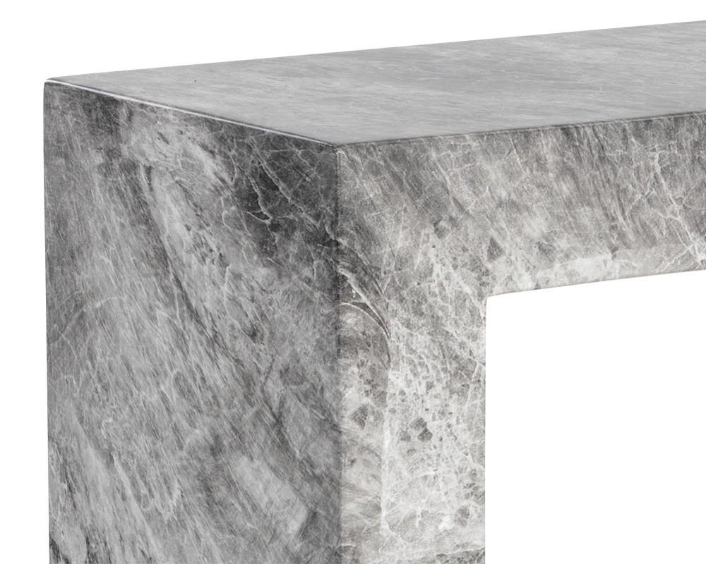 The Valentina Axle Console Table Marble Grey