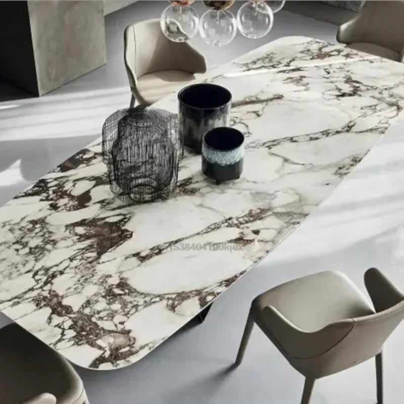 The Terrace Modern Marble Dining Room Table Set