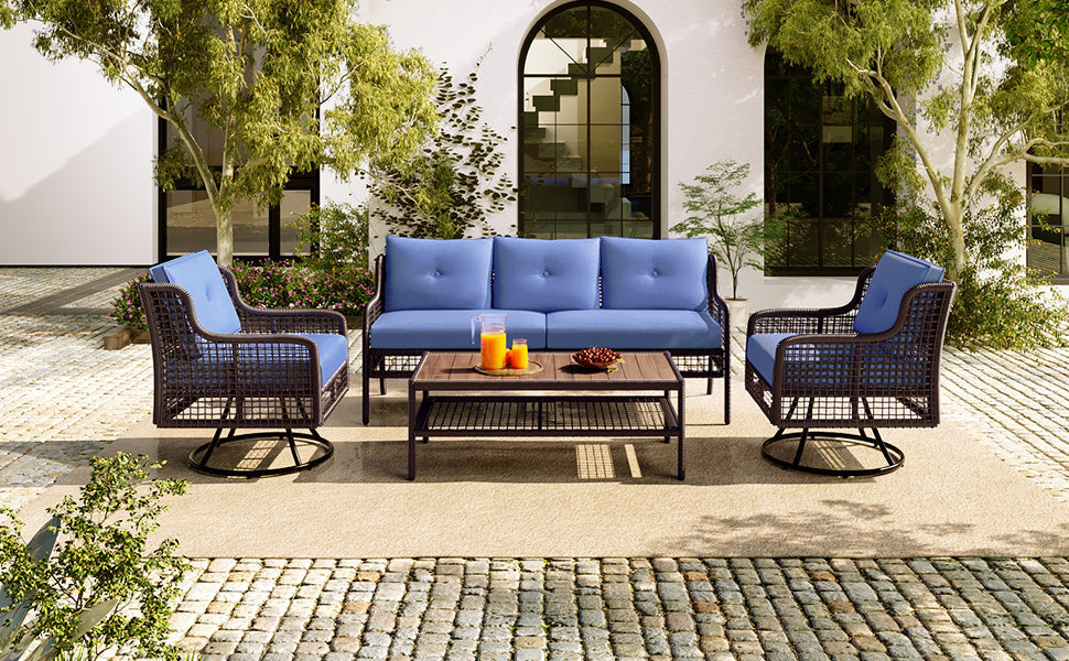 The Éclat 4-Piece Outdoor Patio Set with Swivel Chairs