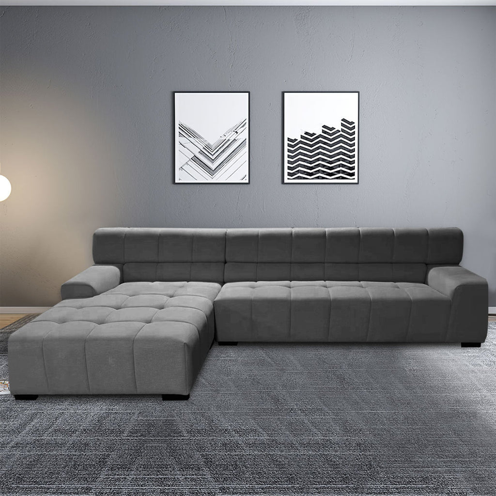 The Jazzmore Modern Sectional Sofa Dark Gray