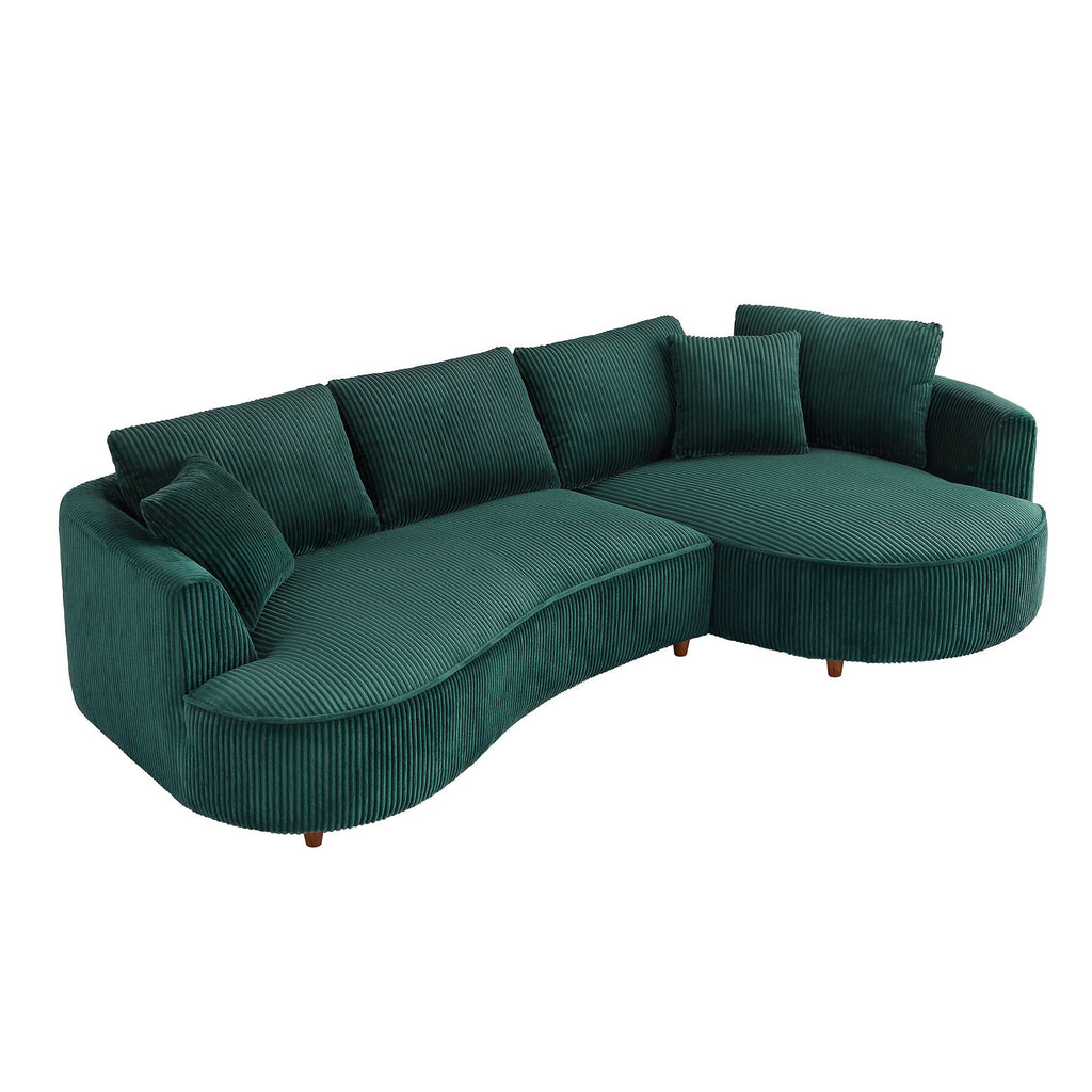 The Savoy Green Corduroy Sectional Sofa