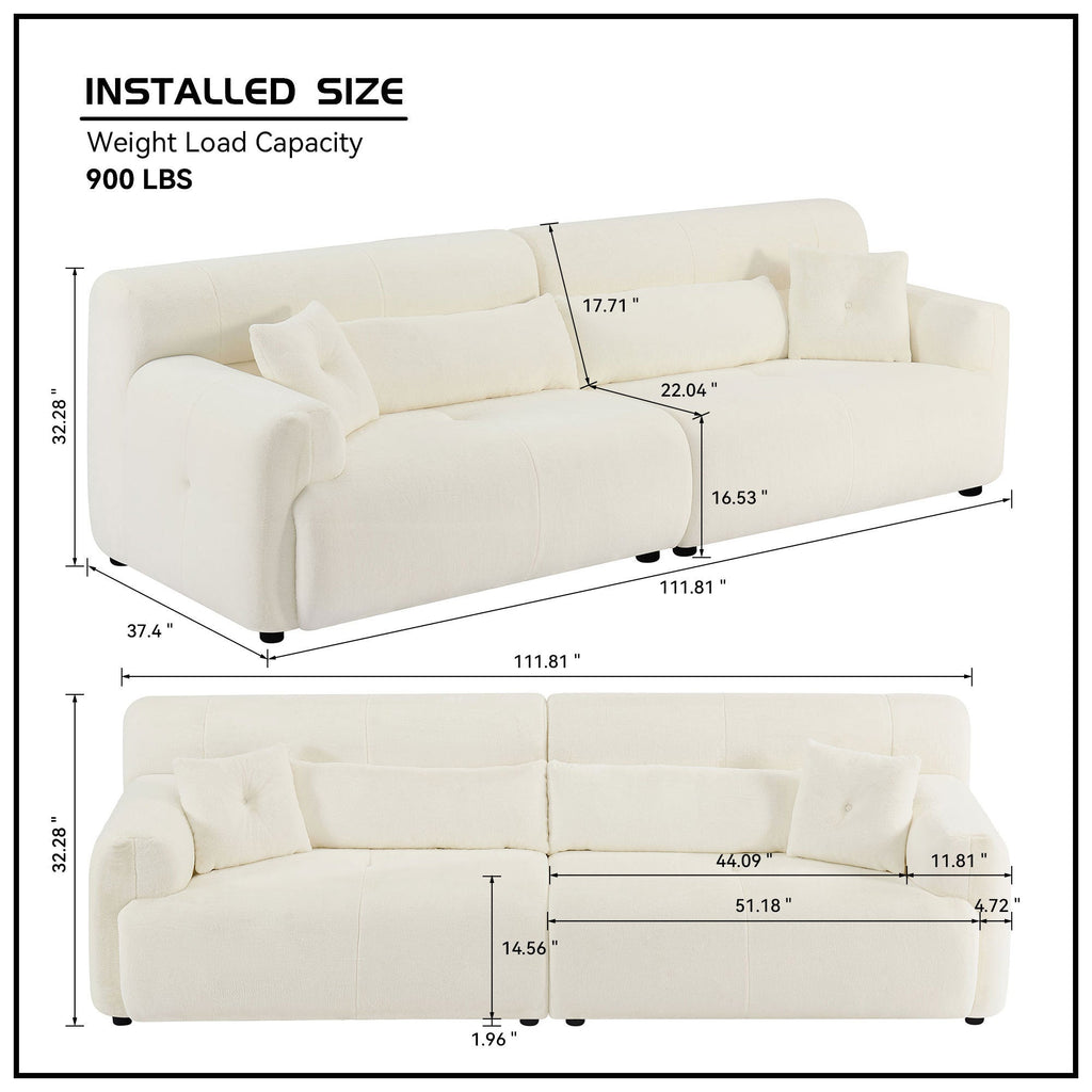 Soft Thick Fuzzy Faux Rabbit Fur Sofa