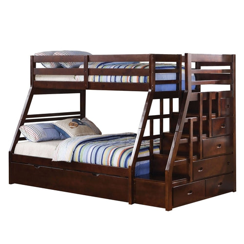 The Winans Espresso Pine Wood Bunk Bed (Twin/Full)
