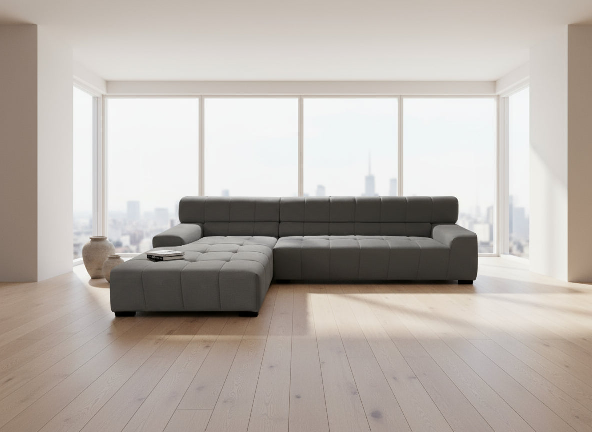 The Jazzmore Modern Sectional Sofa Dark Gray