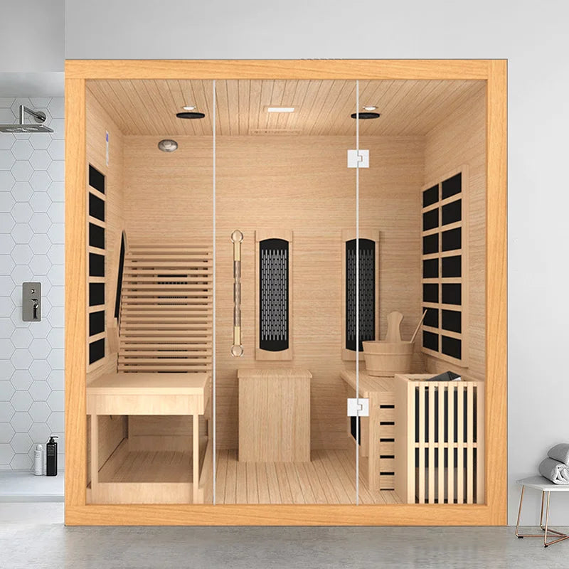 The Rize Luxury Solid Wood Sauna with Dual System