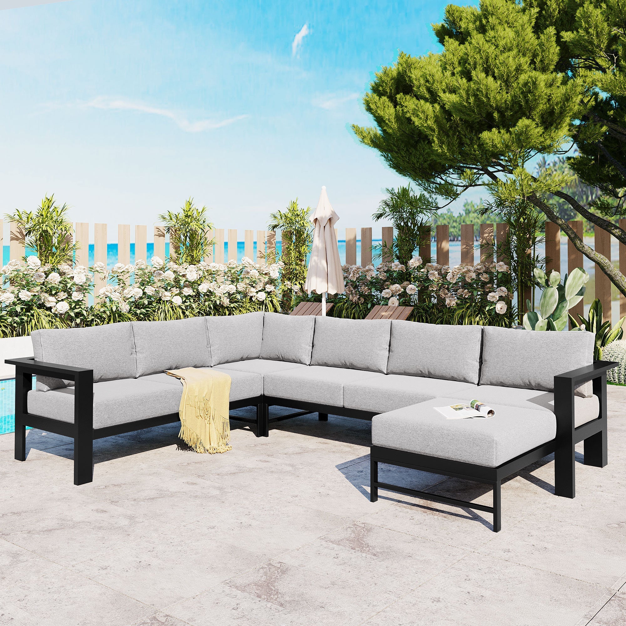 Stella Modern U-shaped multi-person outdoor sofa set