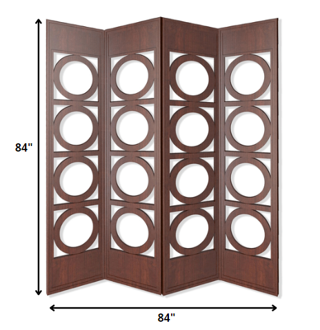 The Roe Brown 4 Panel Wood  Screen