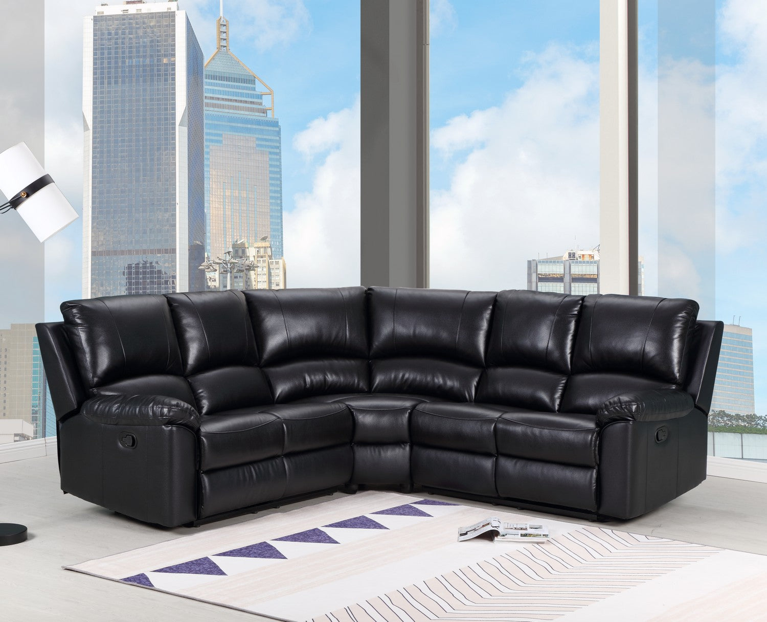 Vivi Modern Black Power Reclining Sectional