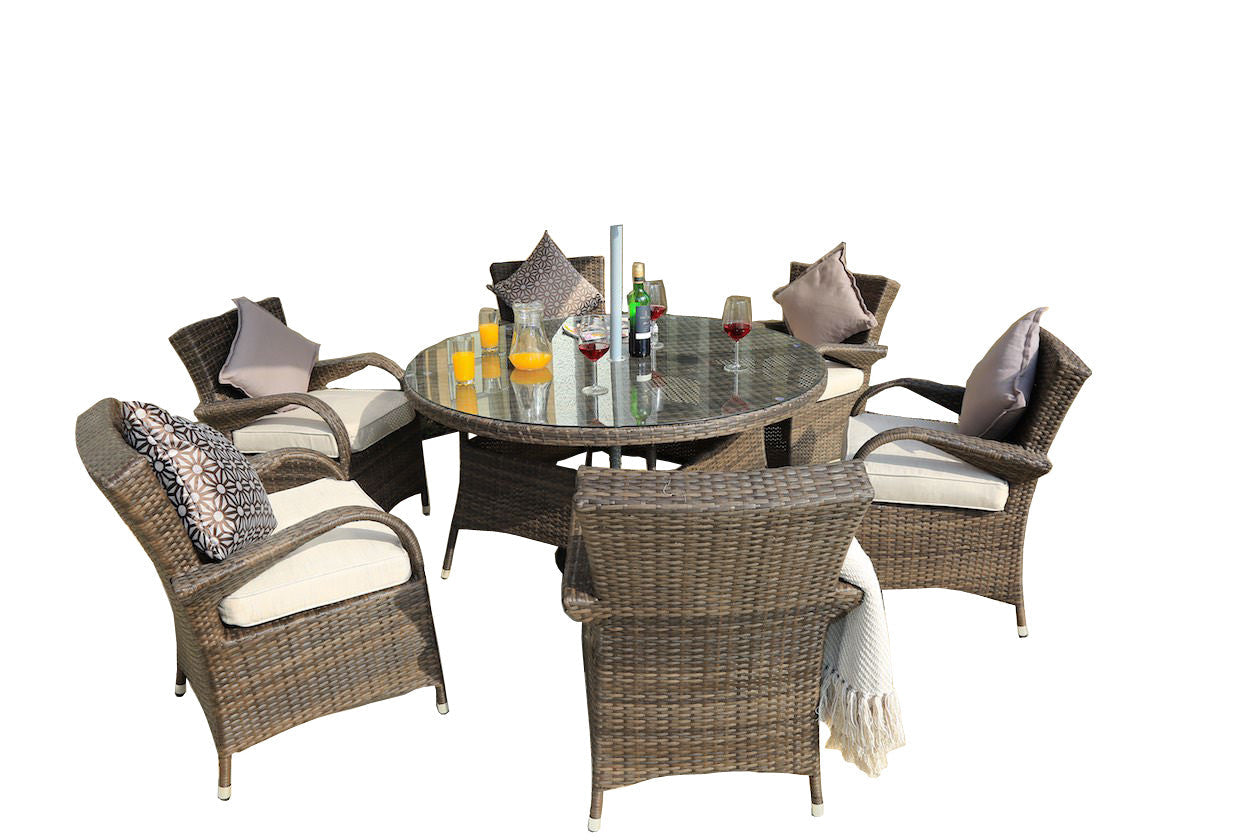 The Paradise Brown 7-Piece Outdoor Dining Set