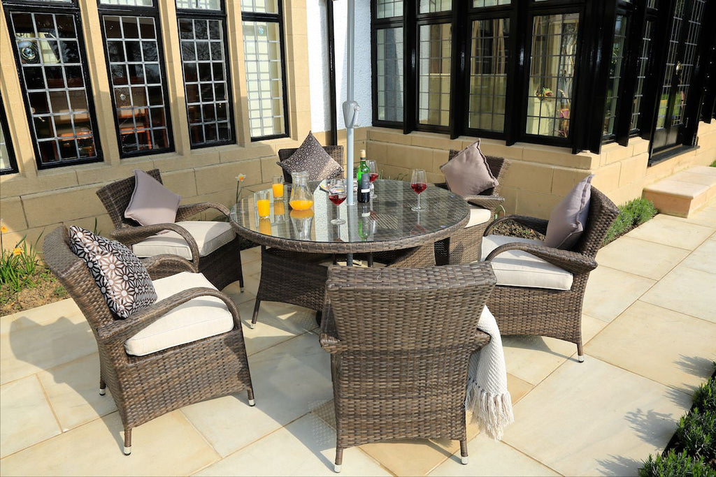 The Paradise Brown 7-Piece Outdoor Dining Set