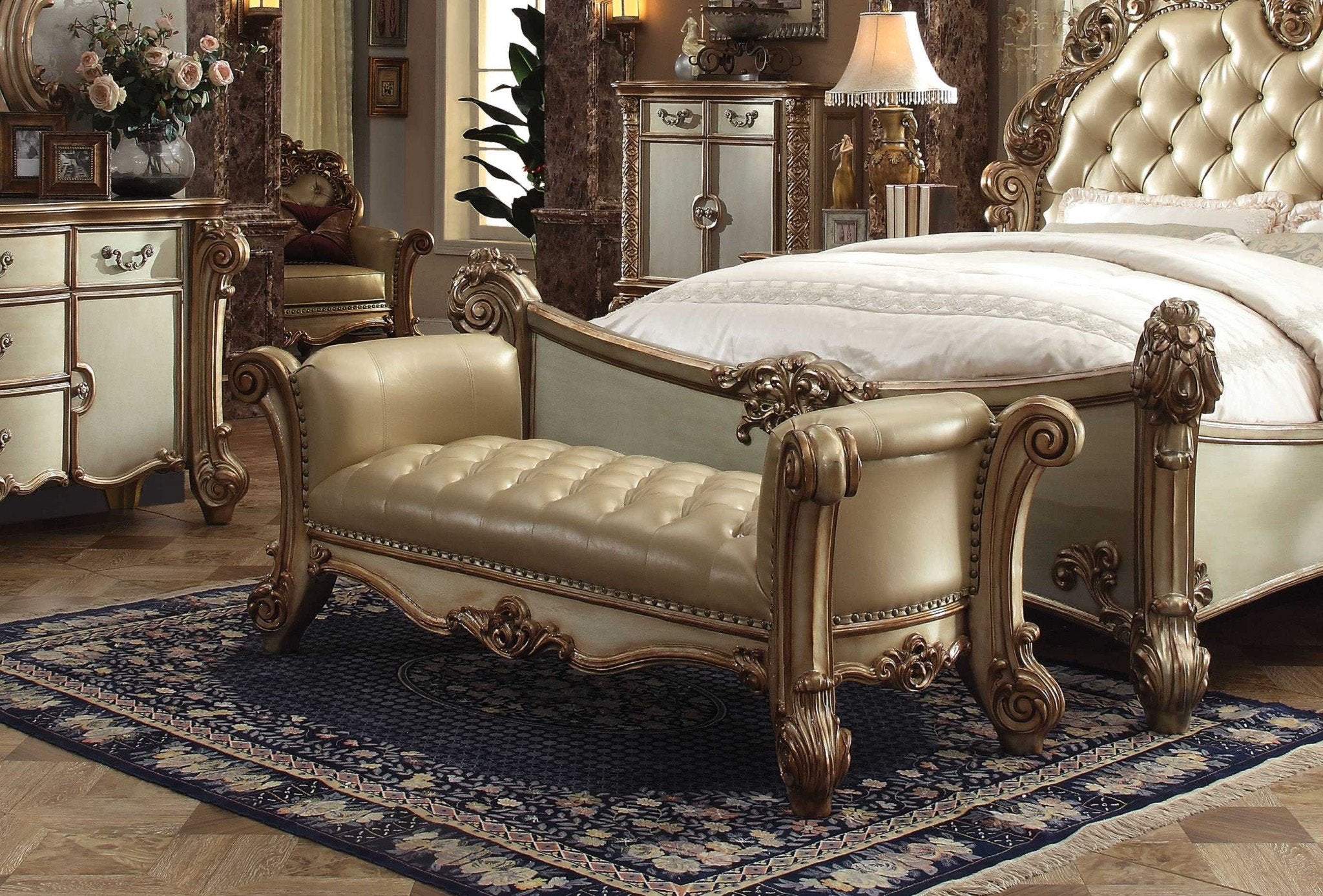 The Commonwealth Luxury Bone Polyurethane Bench