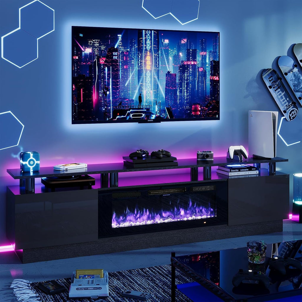 The Emperor 80" Modern Electric Fireplace TV Stand