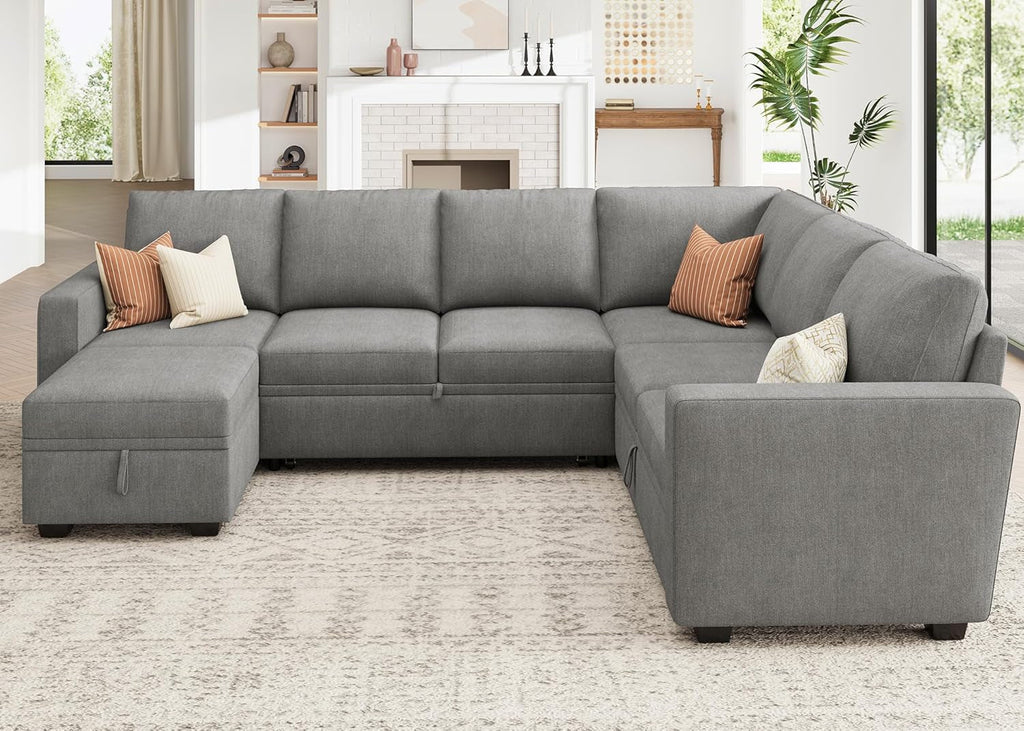 The Aurea Modular U-Shaped Sectional Sofa Warm Grey