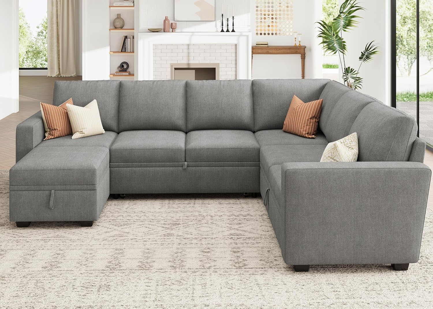 The Aurea Modular U-Shaped Sectional Sofa Warm Grey