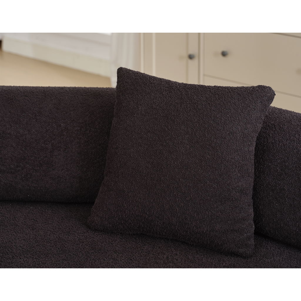 The Desiree Modern Minimalist L-Shape Couch Black