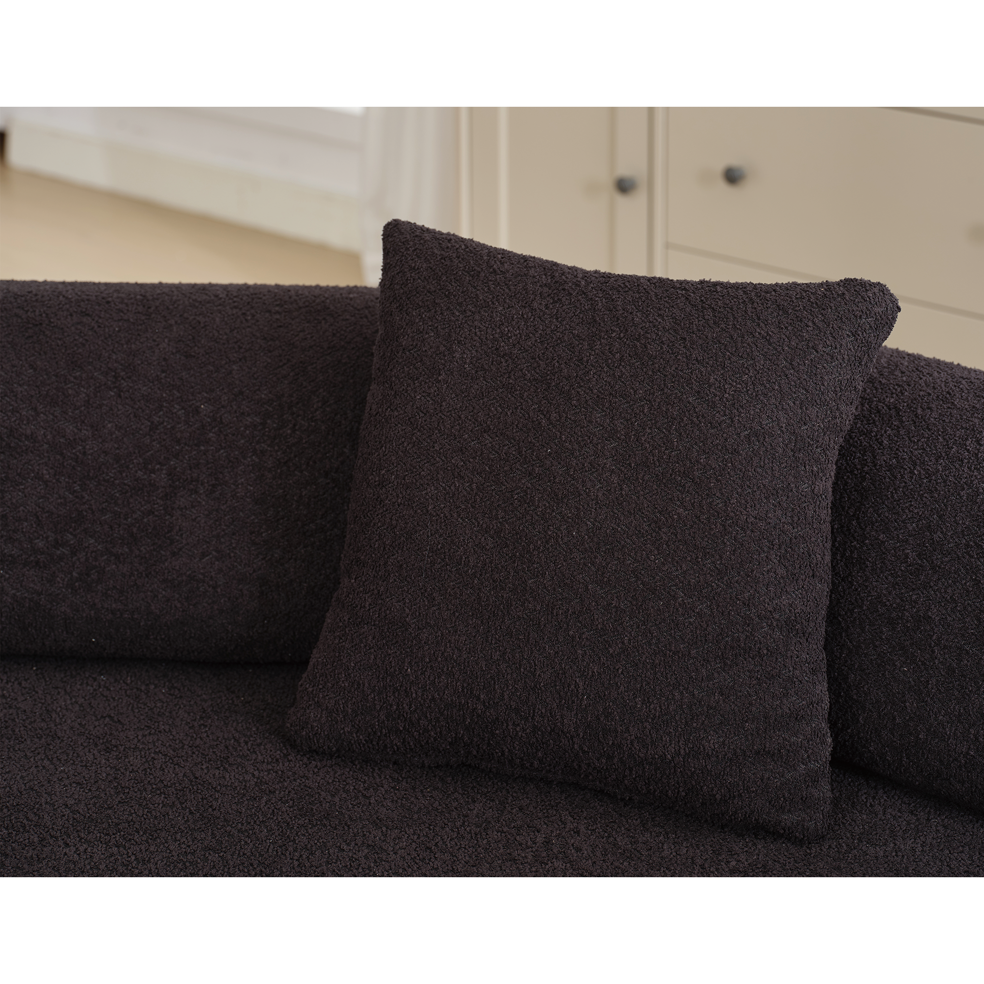 The Desiree Modern Minimalist L-Shape Couch Black