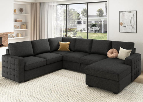 Maison Élégance Sectional Sofa with Pull Out Bed Reversible