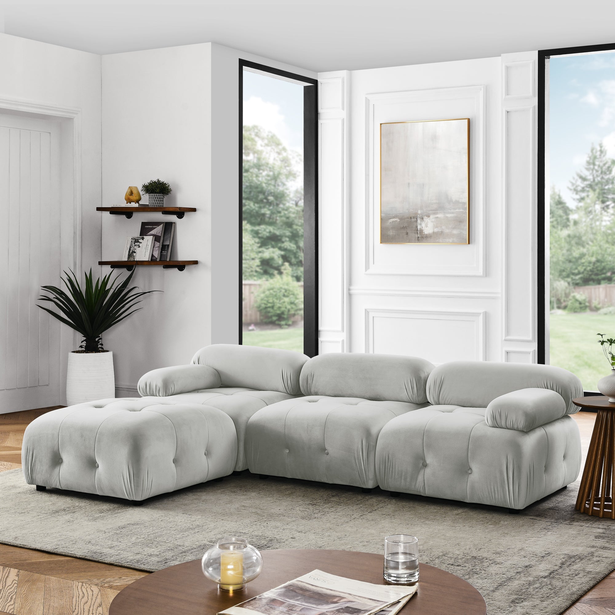 The Winans Luxury Modular Sectional Sofa Light Grey