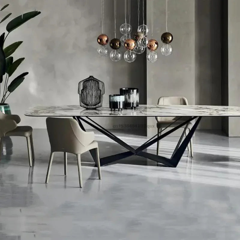 The Terrace Modern Marble Dining Room Table Set