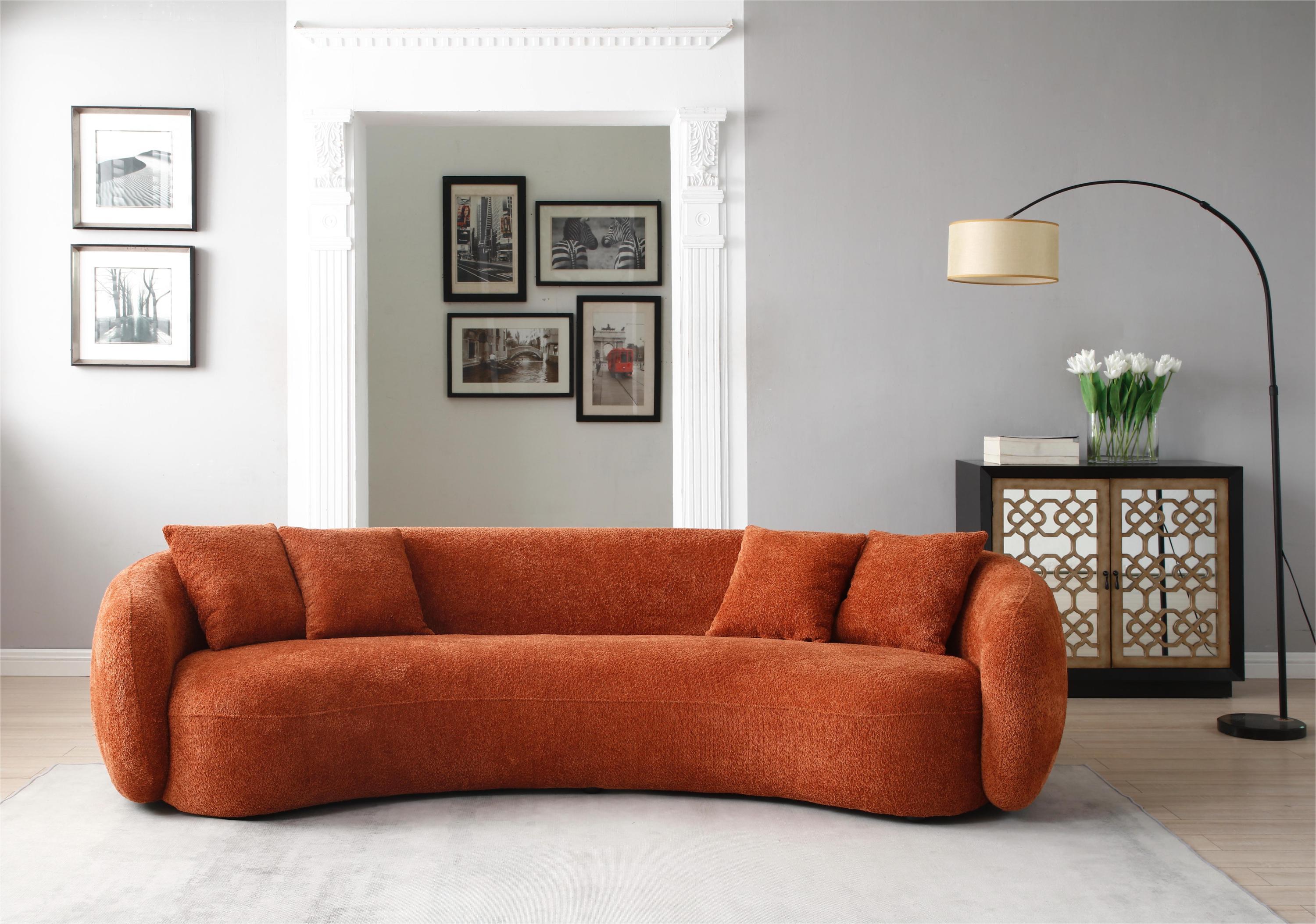 The Desiree Modern Living Room Sofa Sectional Orange
