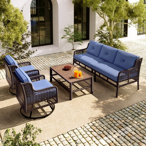 The Éclat 4-Piece Outdoor Patio Set with Swivel Chairs