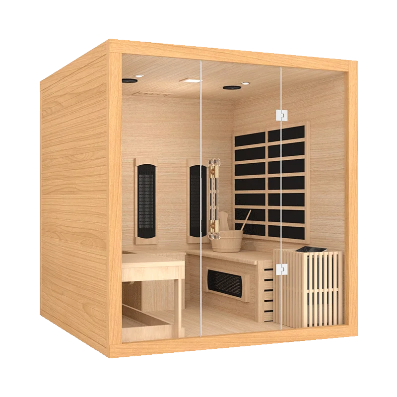 The Rize Luxury Solid Wood Sauna with Dual System