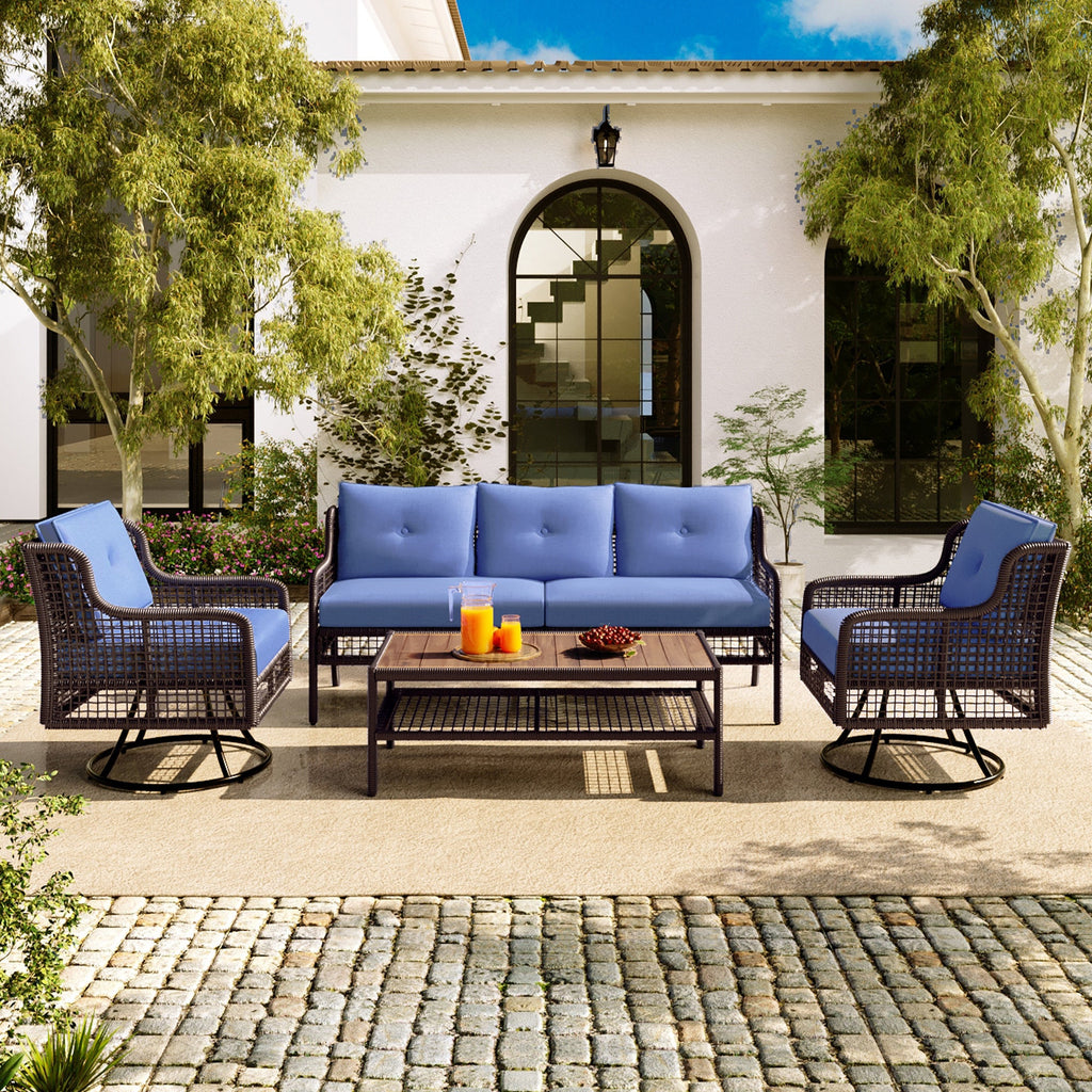 The Éclat 4-Piece Outdoor Patio Set with Swivel Chairs
