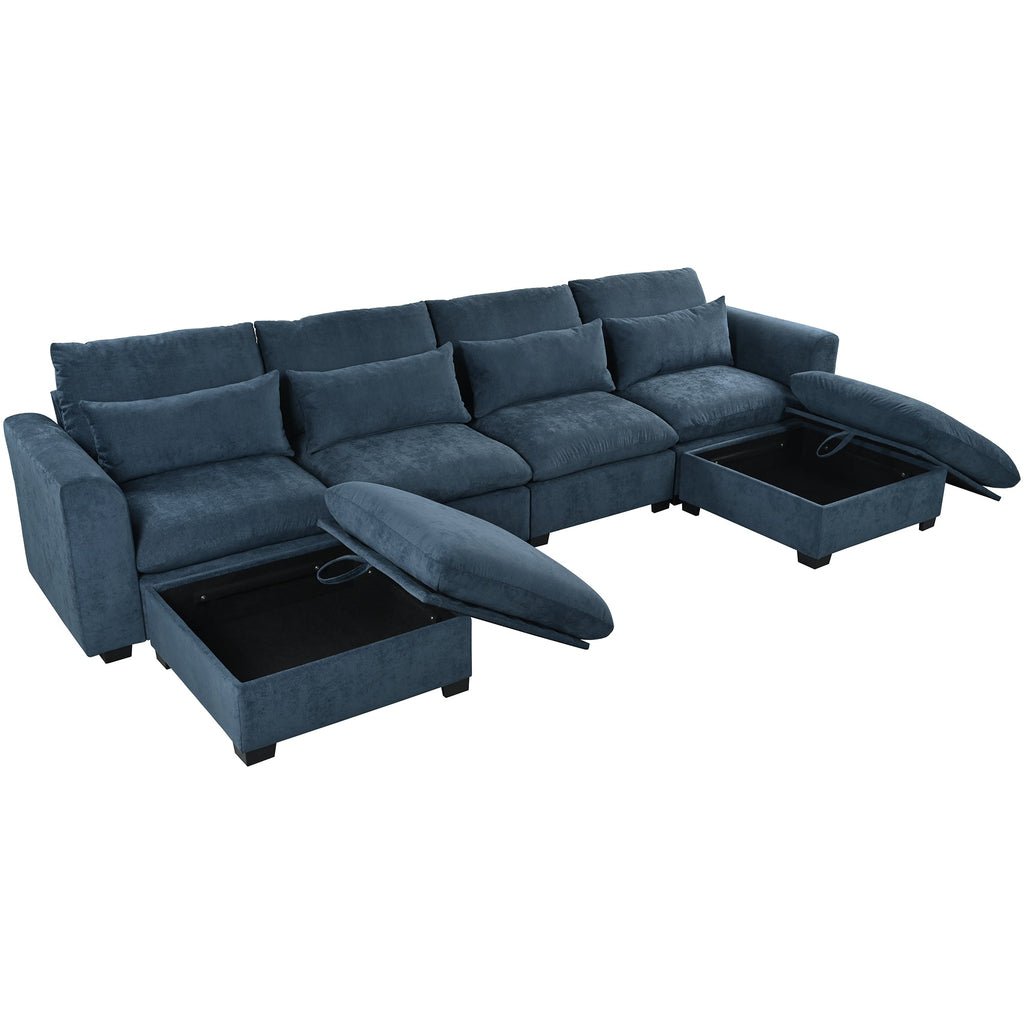 The Daniels U-shaped Transformable Modular Sofa with Two Ottomans