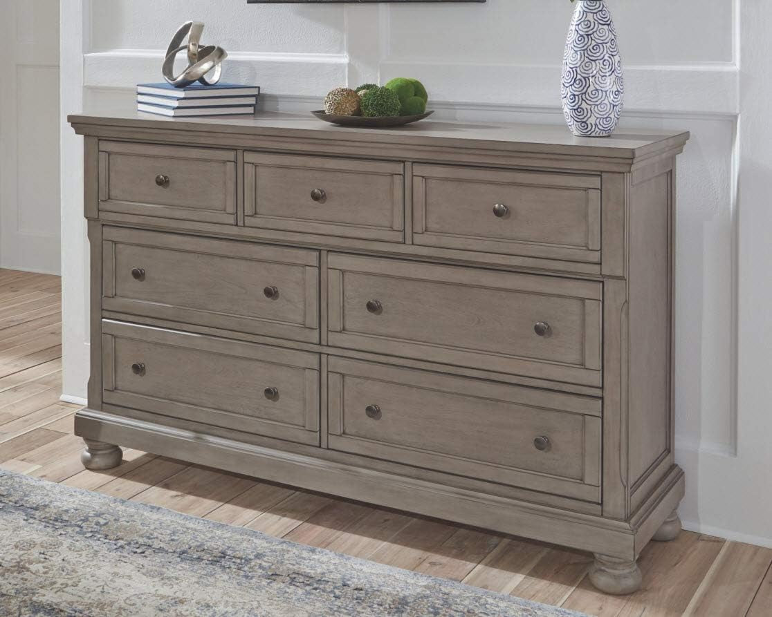 Lettner Modern Traditional 7 Drawer Dresser Light Gray