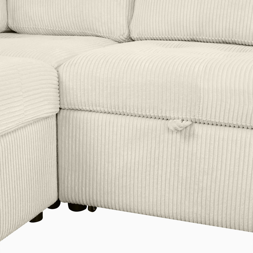 The Valentina U-Shaped Sectional Sofa Pull-out bed with Storage
