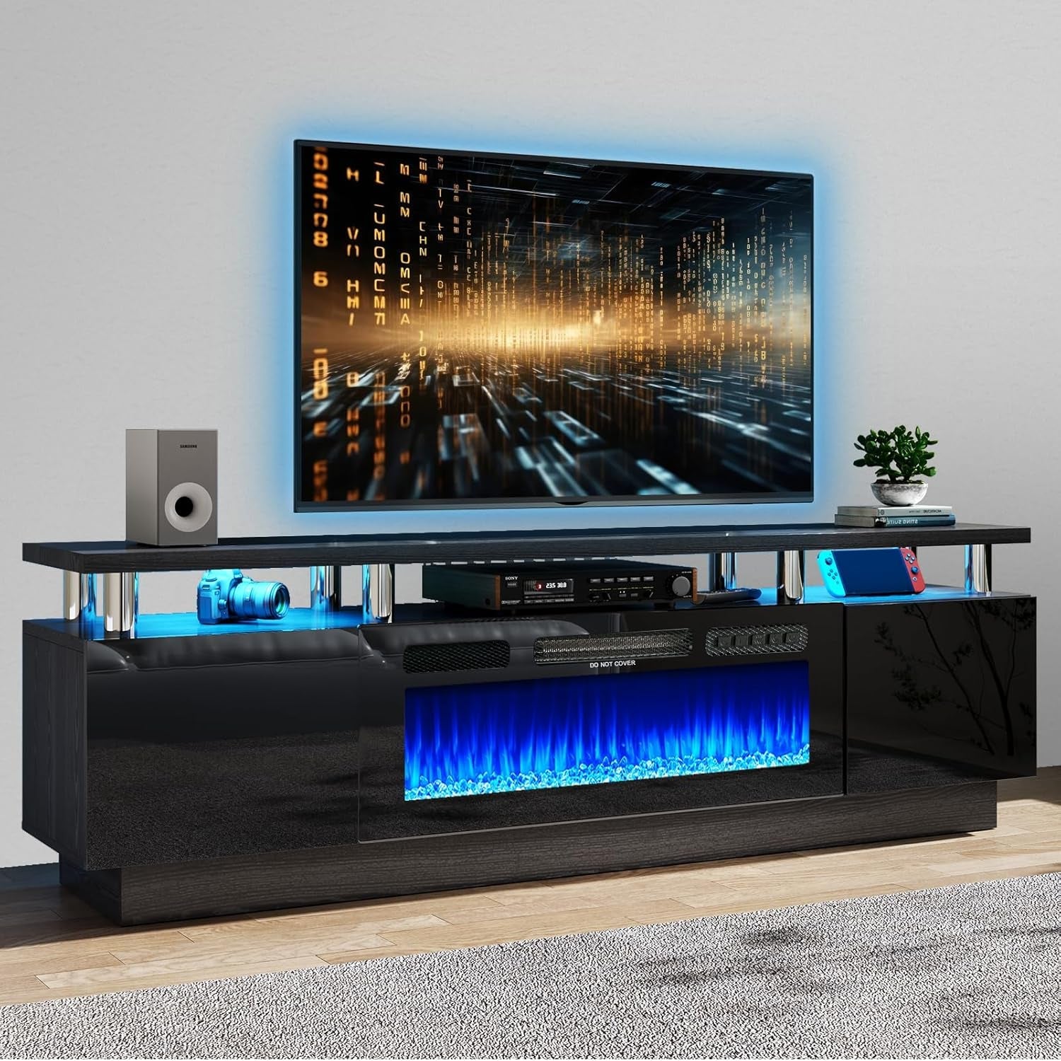 The Emperor 80" Modern Electric Fireplace TV Stand