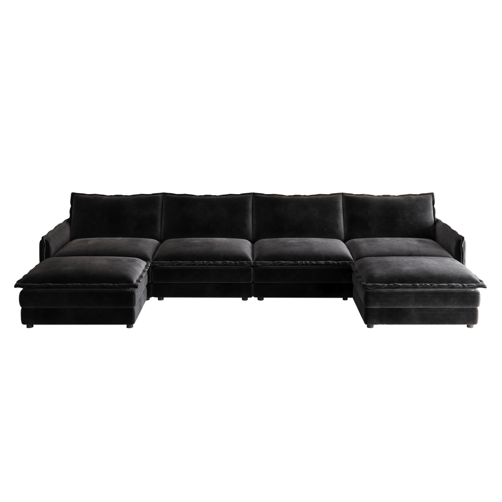 The Silva Corduroy Fabric 4-Seater Cloud Couch