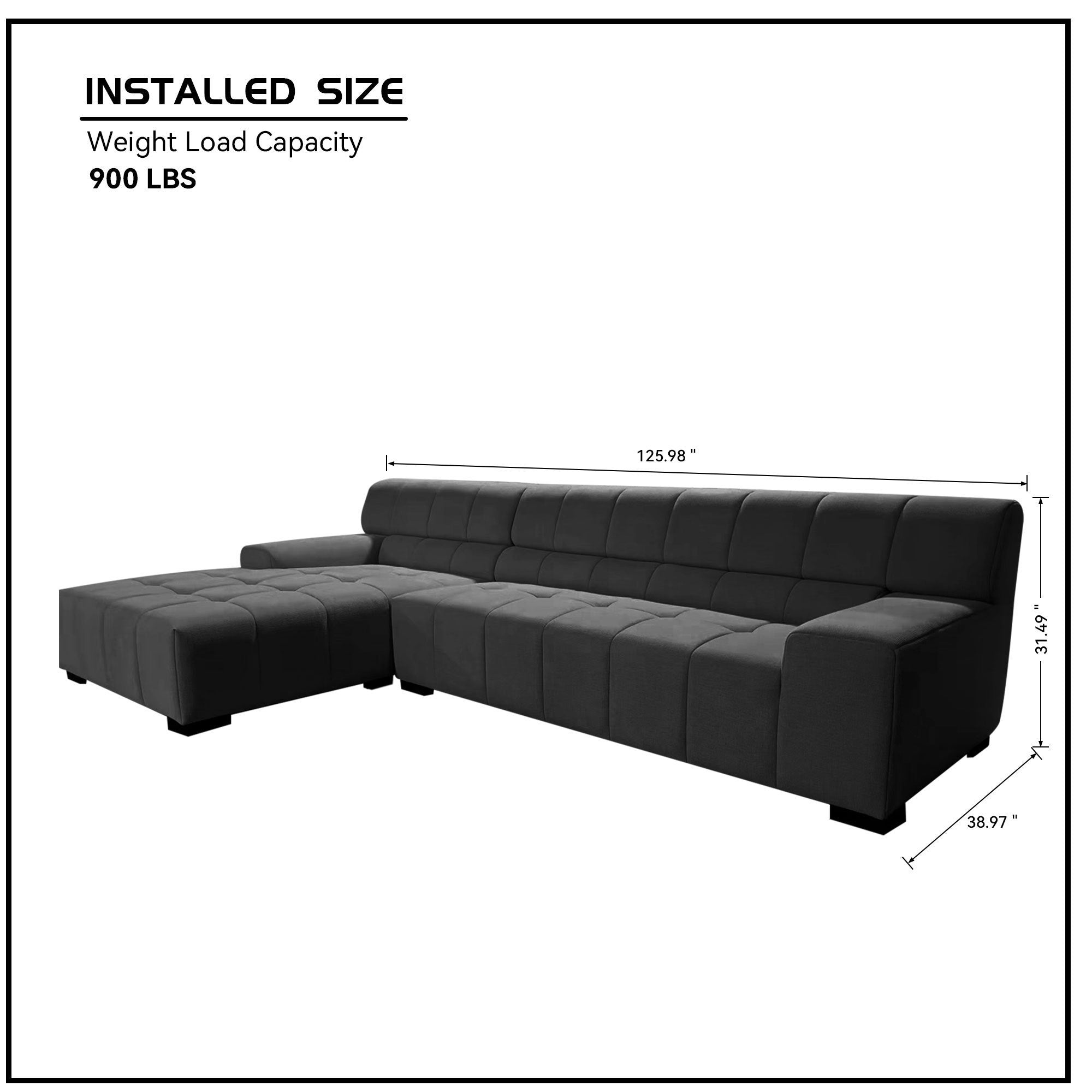 The Jazzmore Modern Sectional Sofa Dark Gray