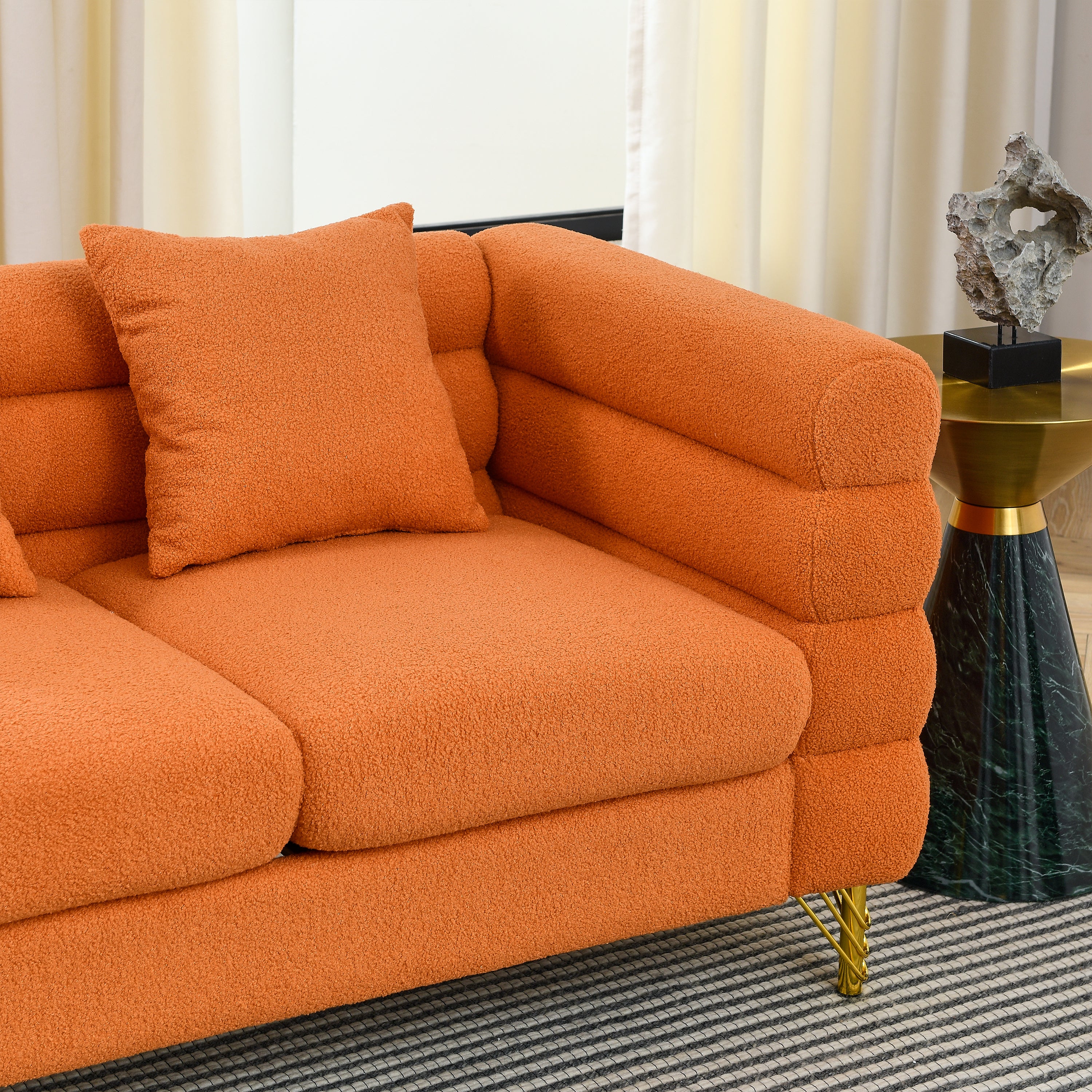 The Daniel’s Modern L-Shaped Sectional Sofa Orange