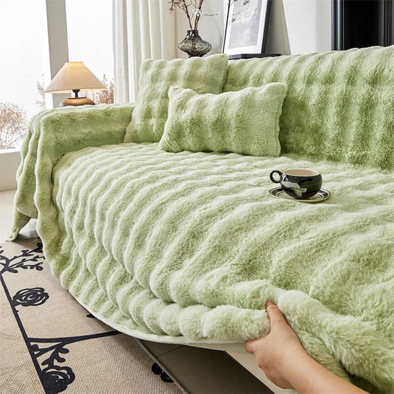 Luxury Faux Rabbit Fur Plush Fluffy Throw Blanket