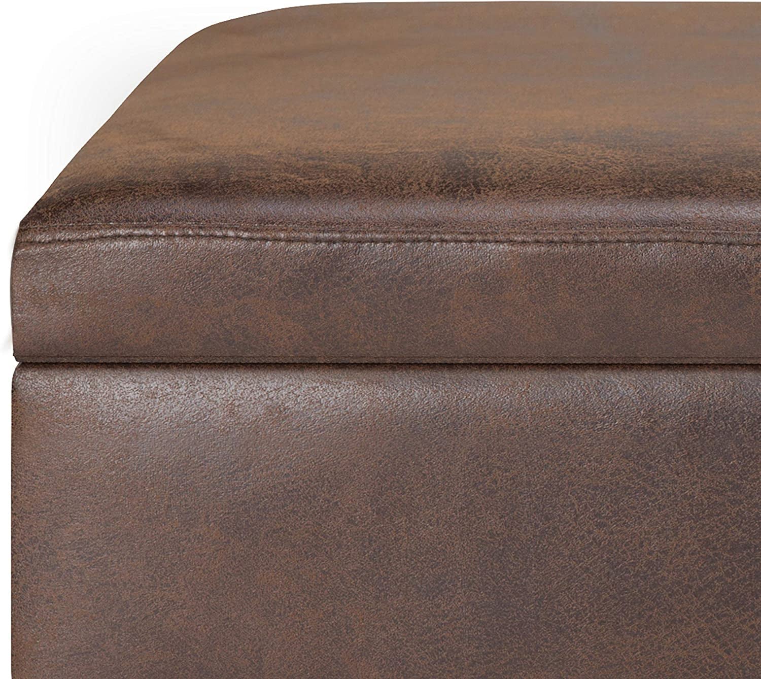 The Stella Mid Century Modern Storage Ottoman in Chestnut Brown