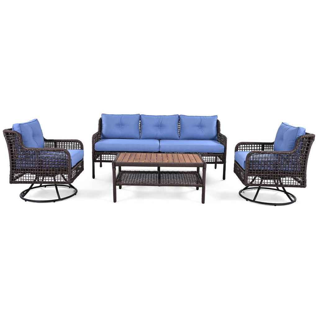The Éclat 4-Piece Outdoor Patio Set with Swivel Chairs