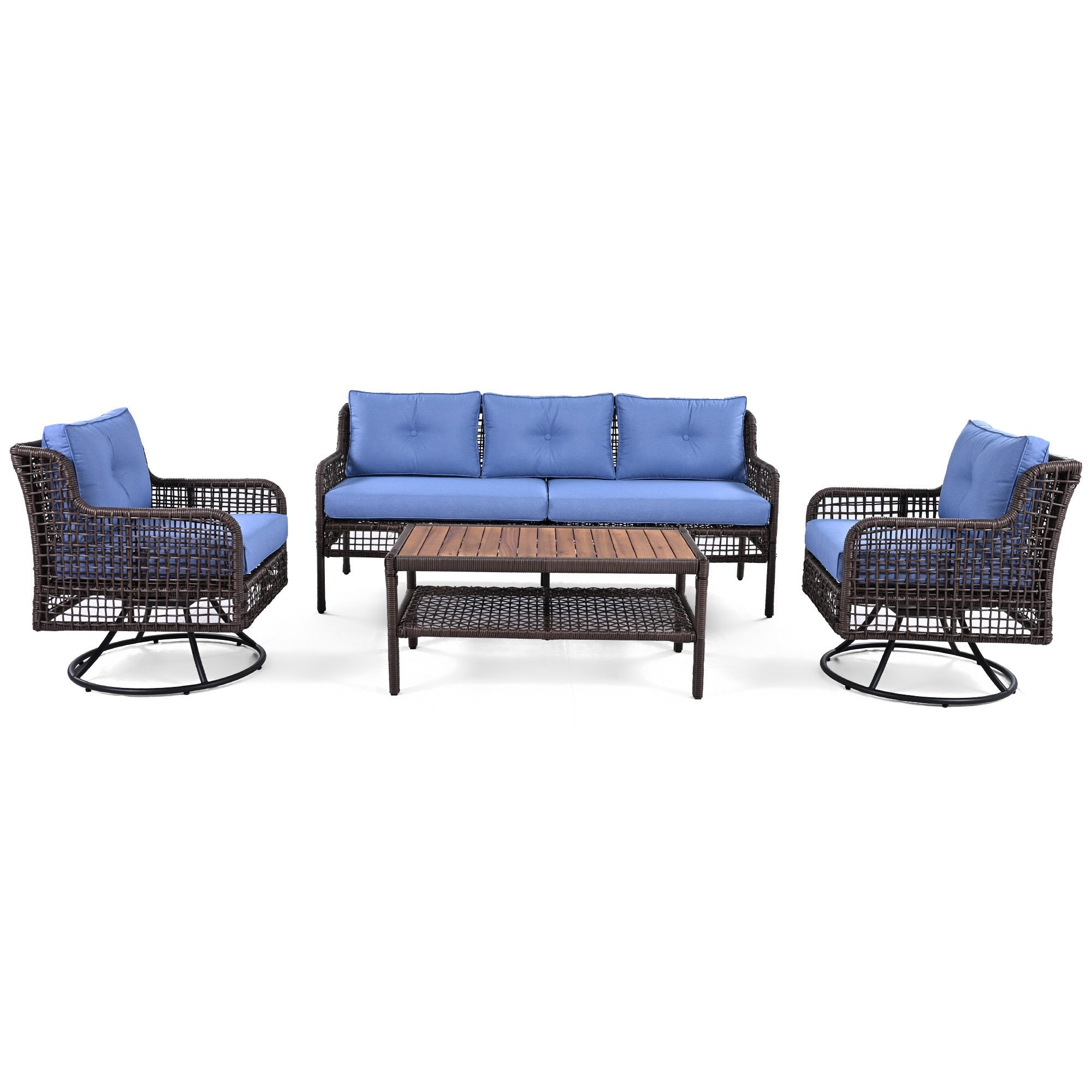 The Éclat 4-Piece Outdoor Patio Set with Swivel Chairs