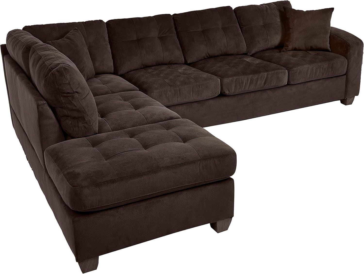 The Emilio 2-Piece Reversible Sectional Sofa - Chocolate