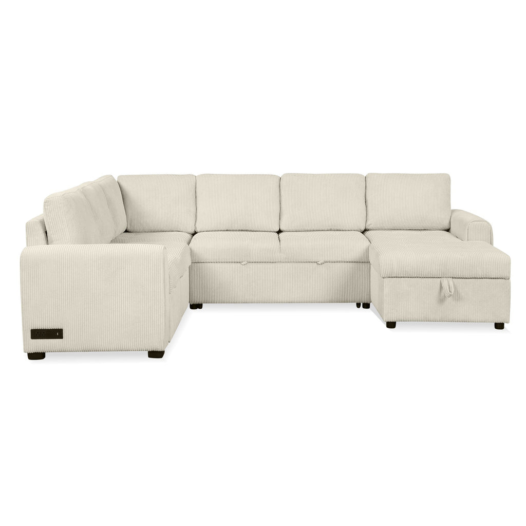 The Valentina U-Shaped Sectional Sofa Pull-out bed with Storage