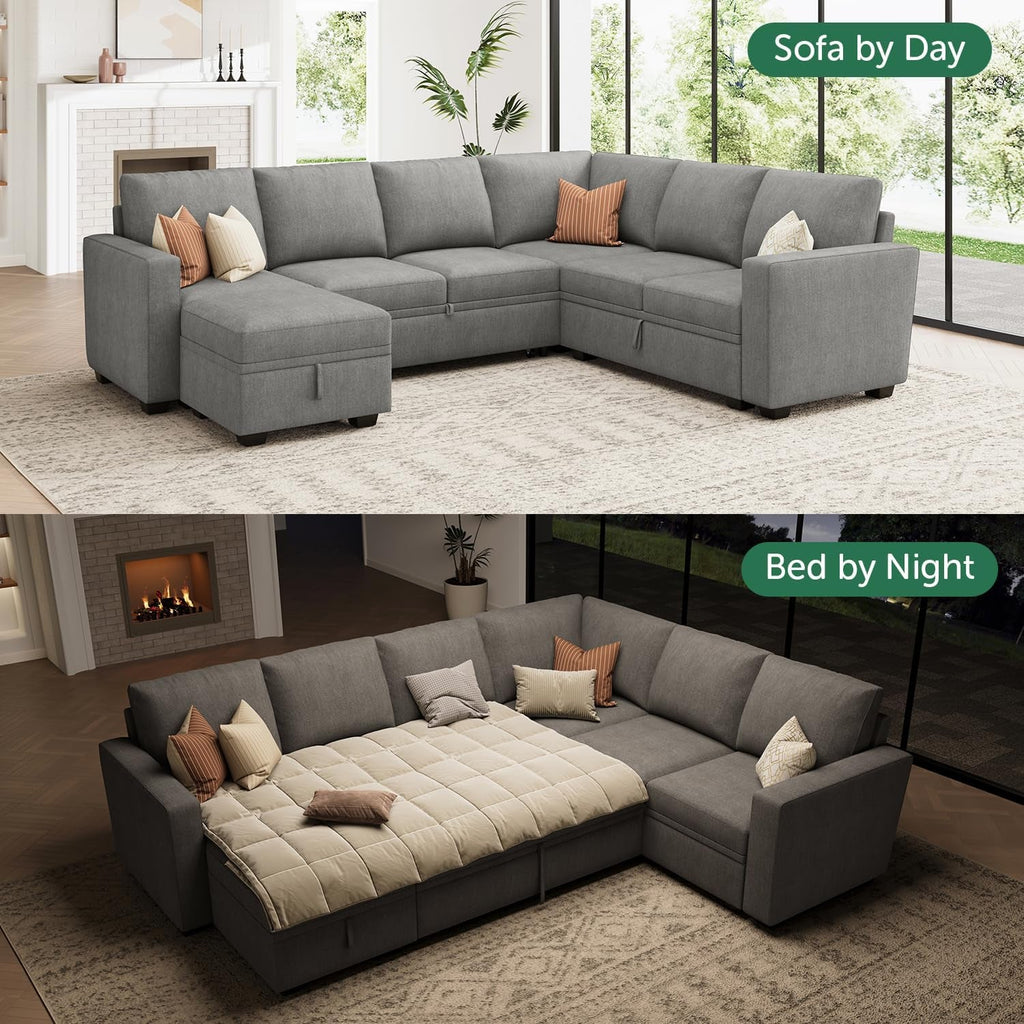The Aurea Modular U-Shaped Sectional Sofa Warm Grey