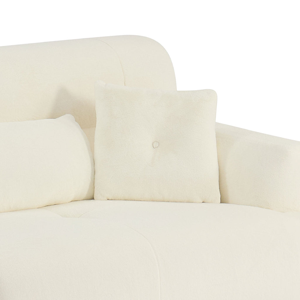 Soft Thick Fuzzy Faux Rabbit Fur Sofa