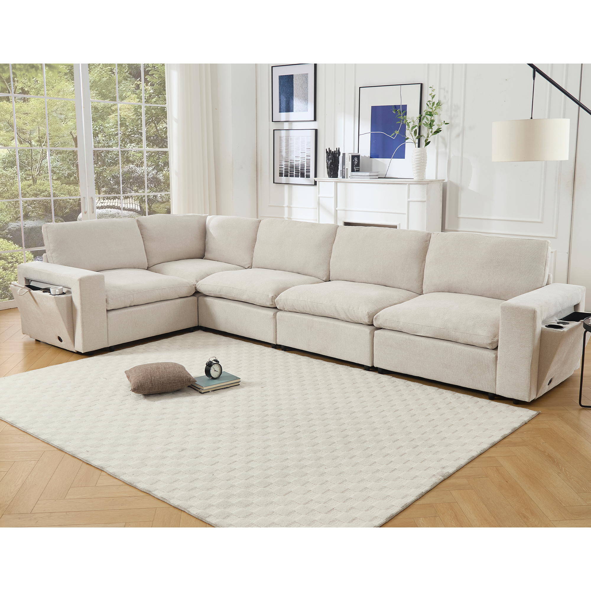 The Cavallié Sectional Living Room Sofa with Wireless Charging Port