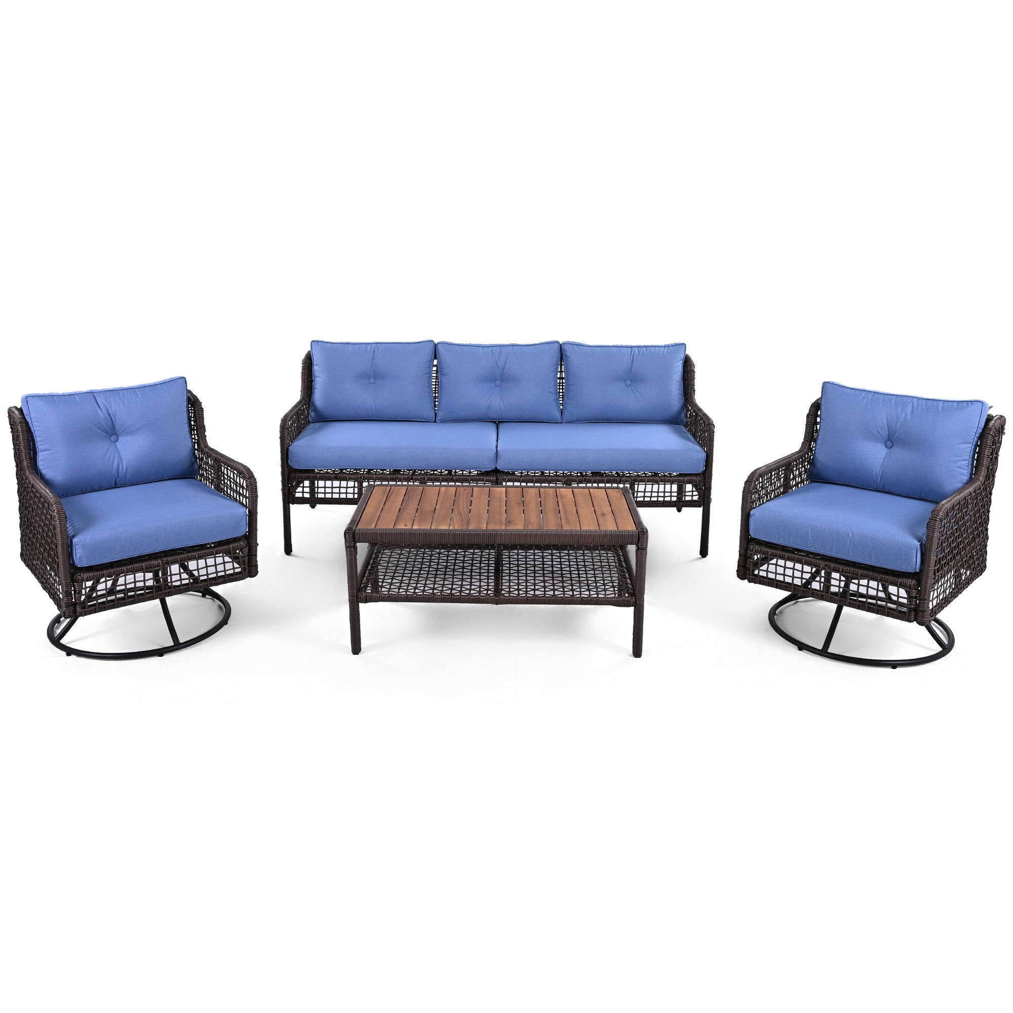 The Éclat 4-Piece Outdoor Patio Set with Swivel Chairs